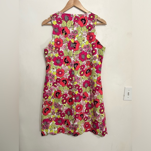 Poppagallo‎ pretty in pink floral mod floral print dress size 10 - Picture 2 of 6